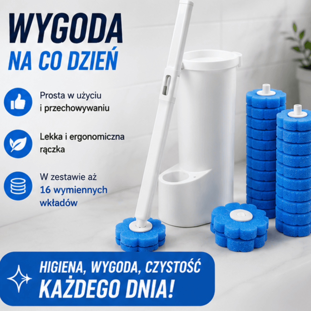 AquaLuxe Pro™ Szczotka WC z Wymiennymi Wkładami