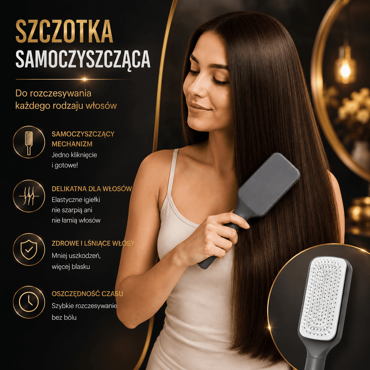 CleanBrush ™ - Samoczyszcząca Szczotka Do Włosów